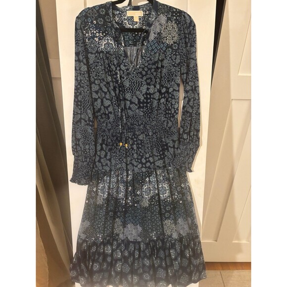 Micheal Kors multiprint navy sea green dress - Picture 10 of 10